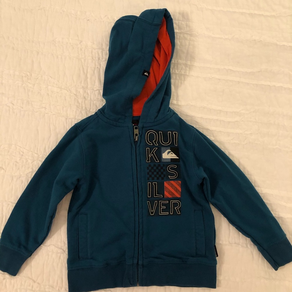 Boys Quicksilver Zip Up Hoodie Sweatshirt size 2T
